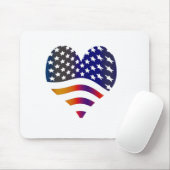 van de het hartliefde van de vlagV.S. strepen van Muismat (Met muis)