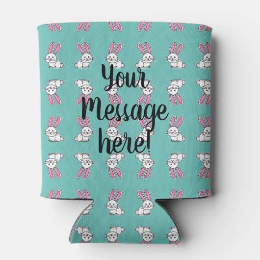 Van de het konijntjes de gelukkige witte pluizige blikjeskoeler (Achterkant)