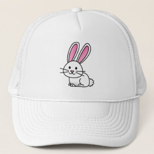 Van de het konijntjes de gelukkige witte pluizige trucker pet