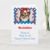 Van de hond op Vaderdag in blauw en rood Kaart (Voorkant)