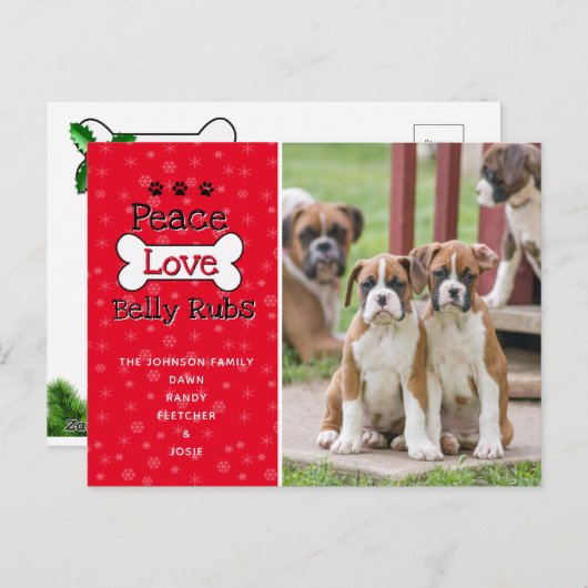 Van de Kaarten van de hondenkerst (Voorkant / Achterkant)