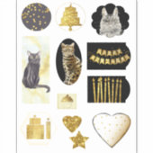 Van de Kat Fancy Gold Glitter look Birthday Sticker (Voorkant)