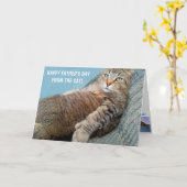 "Van de kat" Grappige Vaderdag Kaart (Gele Bloem)