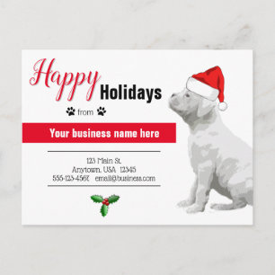Van de kerstkaarten van de Dog - Witte Boxer Puppy Briefkaart