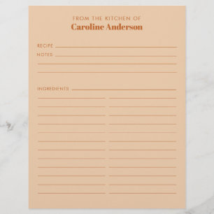 Van de Keuken Modern Tan Brown Recipe Custom Flyer