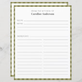 Van de keuken | Olijfgroen speldenrecept (Voorkant / Achterkant)