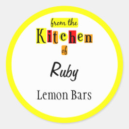 Van de keuken van de roodgeel - aanstekers ronde sticker