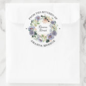 Van de keuken van Floral Wreath Ronde Sticker (Tas)