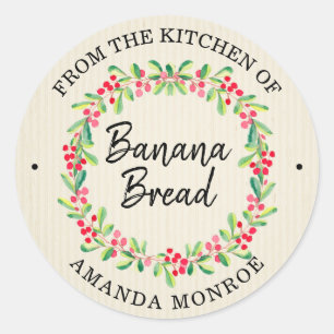 Van de keuken van Floral Wreath Ronde Sticker