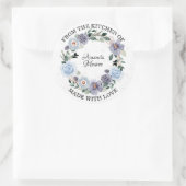 Van de keuken van Floral Wreath Ronde Sticker (Tas)