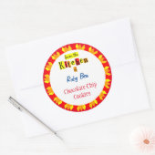 Van de keuken van Retro Starburst Editable Ronde Sticker (Envelop)