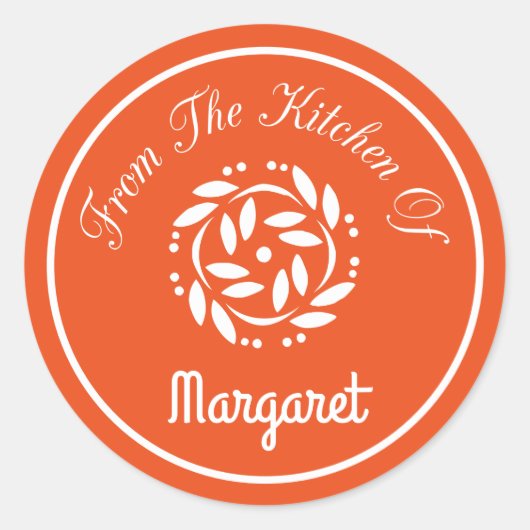 Van de keuken van ronde sticker (Voorkant)