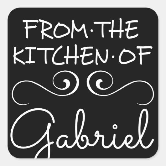 Van de keuken van vierkante sticker (Voorkant)