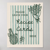 Van de markt handgetekend bruidsdouche recept poster (Voorkant)