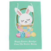 Van de paashaas Schattigee pastelgroene Kinder cad Medium Cadeauzakje (Voorkant)