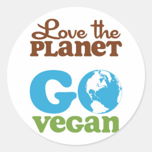 Van de planeet gaan Vegan houden Ronde Sticker