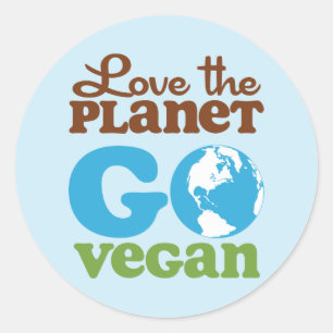 Van de planeet gaan Vegan houden Ronde Sticker