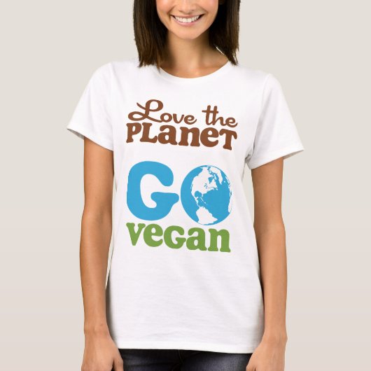 Van de planeet gaan Vegan houden T-shirt (Voorkant)