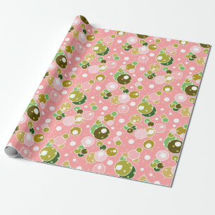 Van de pretbellen van de pastelkleur roze kinder cadeaupapier