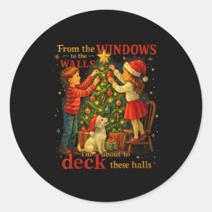 Van de ramen naar muren dek deze gangen Kerstmis Ronde Sticker