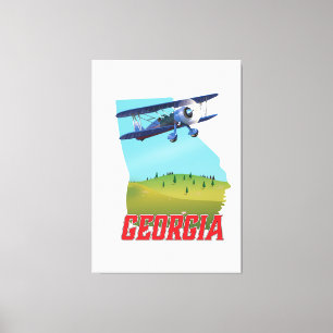 Van de Staat van Georgië het poster van de V.S.- Canvas Afdruk