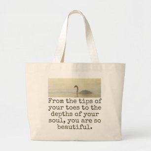Van de tips van je tenen - het mooie citaat grote tote bag