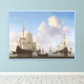 Van de Velde verscheept in een Calm CC0361 XL Canvas Afdruk (Insitu (Houten vloer))