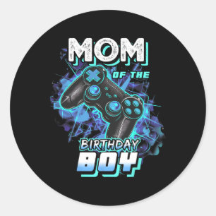 van de verjaardag jongen matching video game verja ronde sticker