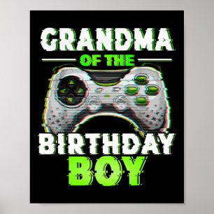 van de verjaardag jongen video gamer matching fami poster