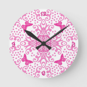 Van de vlinder het Roze 'n Wit van het Medaillon Ronde Klok
