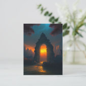 Van deur tot zonsonderstel briefkaart (Staand voorkant)