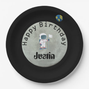 Van deze wereld Astronaut Happy Birthday Party Papieren Bordje