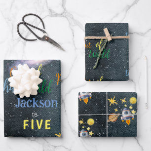 Van deze wereld avontuurlijke kinderverjaardag inpakpapier vel