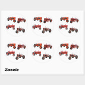 Van die oude rode trekkers houden ronde sticker (Vel)