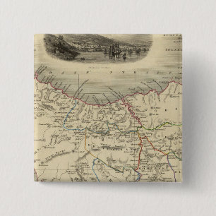 Van Diemens eiland of Tasmania Vierkante Button 5,1 Cm