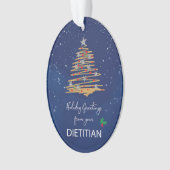 Van Dietitian Kerstboom op Navy  Ornament (voorkant)