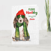 van Dog Cocker Spaniel Funny Fleas Navidog Feestdagen Kaart (Voorkant)