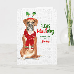van Dog Funny Boxer Kerstmis Feestdagen Kaart