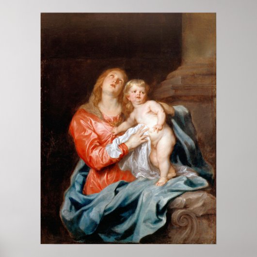Van Dyck - de Madonna en het kind Poster (Voorkant)