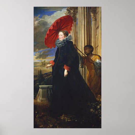 Van Dyck - Marchesa Elena Grimaldi Cattaneo met .. Poster (Voorkant)