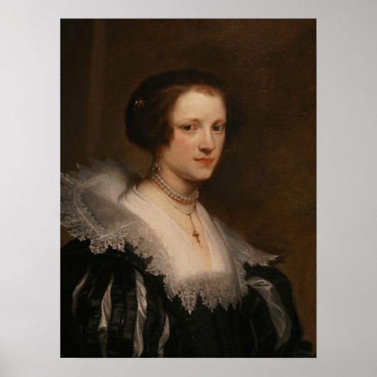 Van Dyck - portret van Anna Wake Poster (Voorkant)