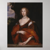 Van Dyck - Portret van Mary Hill Lady Killigroeide Poster (Voorkant)