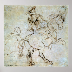 Van Dyck - Studie voor een ruiter Albert De Ligne Poster