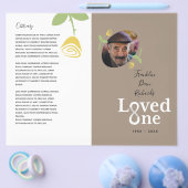 Van één gele roze kok Memorial Service Programme Flyer (Enkel)