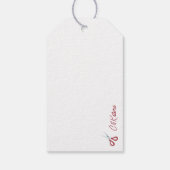 van een handschrift aan de cliënt cadeaulabel (Achterkant)