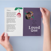 Van één Red Rose Bud Memorial Service Program Flyer (Hand)