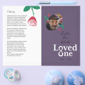 Van één Red Rose Bud Memorial Service Program Flyer (Enkel)