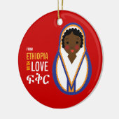 Van Ethiopië met de Herinnering van de Goedkeuring Keramisch Ornament (Links)