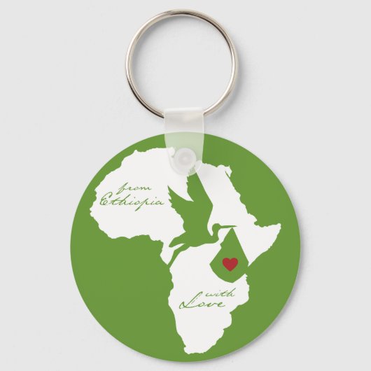 Van Ethiopië met liefdesadoptie Sleutelhanger (Voorkant)
