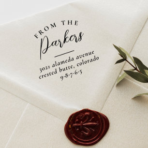 Van familienaam Classic Typografie Return Address Zelfinktende Stempel